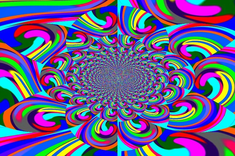 Colorful Spiral Pattern — Blue, Hypnotic, Abstract