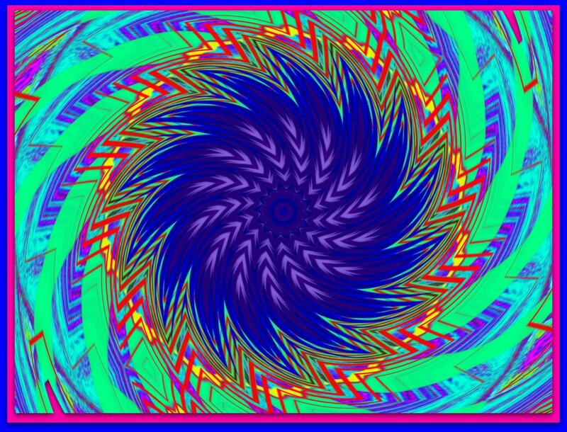 Colorful Spiral Pattern — Blue, Hypnotic, Abstract, Zigzag