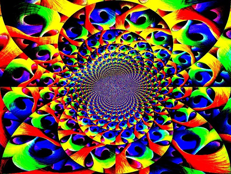 Colorful Spiral Pattern — Blue, Hypnotic