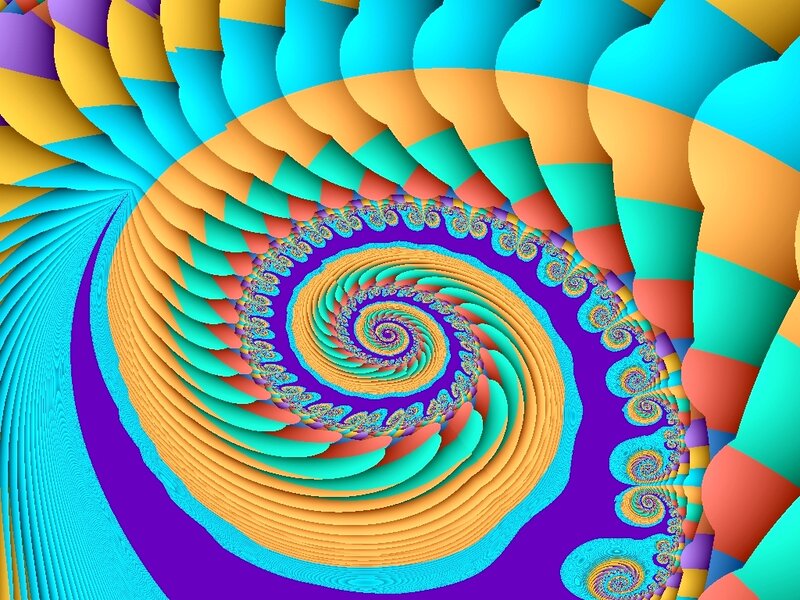 Colorful Spiral Pattern — Blue, Vibrant, Abstract, Fractal