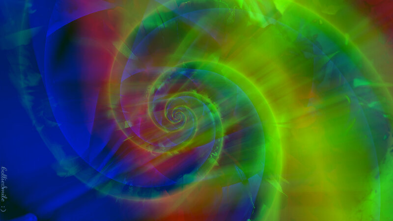 Colorful Spiral Pattern — Blue, Vibrant, Abstract, Light Rays