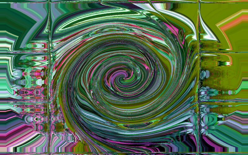 Colorful Spiral Pattern — Green, Chaotic