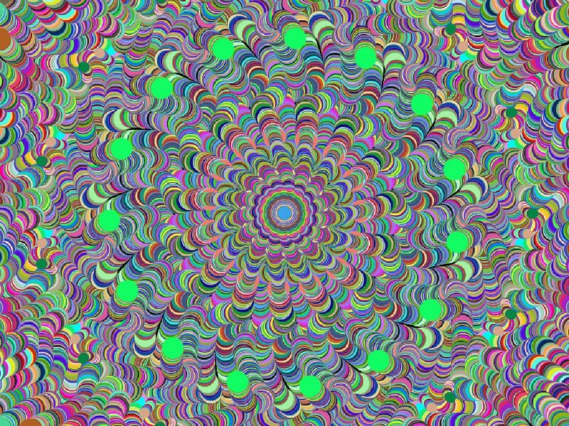 Colorful Spiral Pattern — Green, Hypnotic, Abstract, Circles, Dots