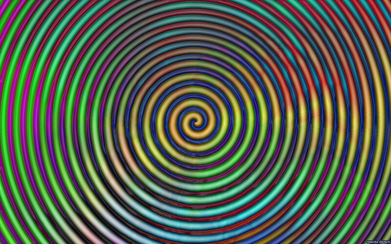 Colorful Spiral Pattern — Green, Hypnotic, Abstract, Colors, Blue
