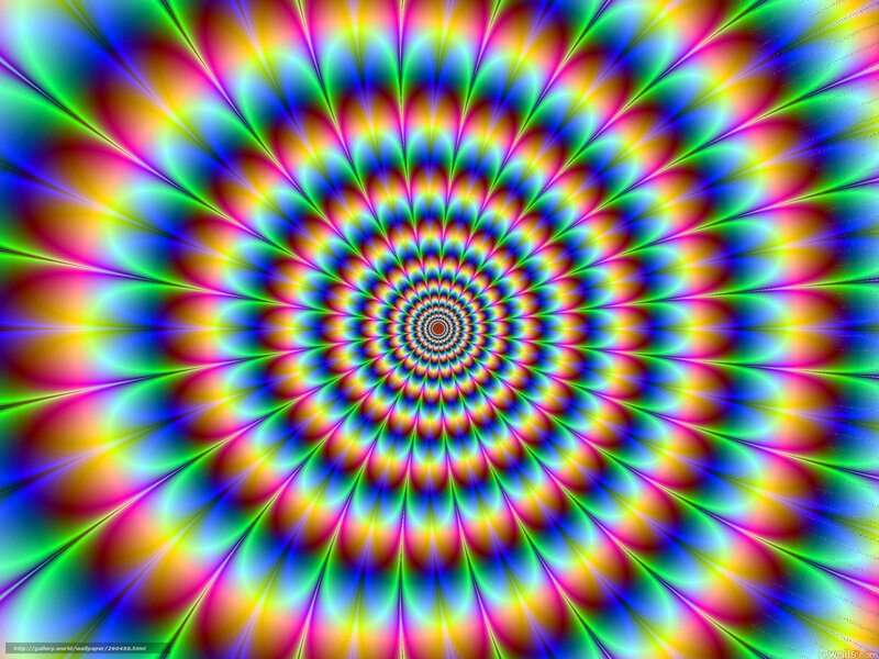 Colorful Spiral Pattern — Green, Hypnotic, Abstract, Colors, Light Rays