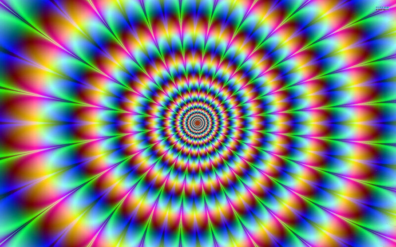 Colorful Spiral Pattern — Green, Hypnotic, Abstract, Colors, Light