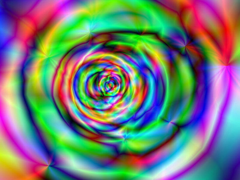 Colorful Spiral Pattern — Green, Hypnotic, Abstract, Light Rays