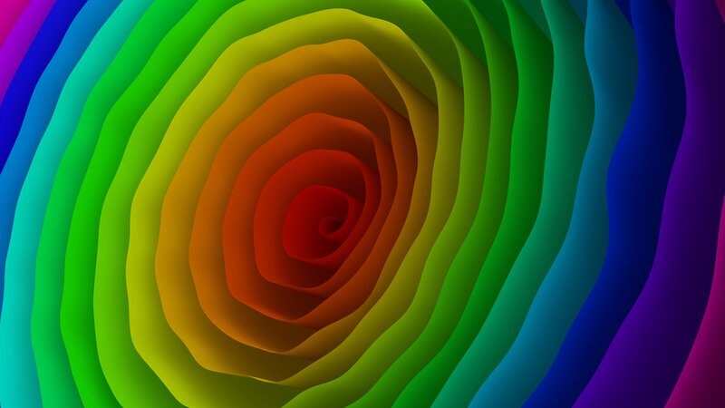Colorful Spiral Pattern — Green, Hypnotic, Abstract, Rainbow Colors