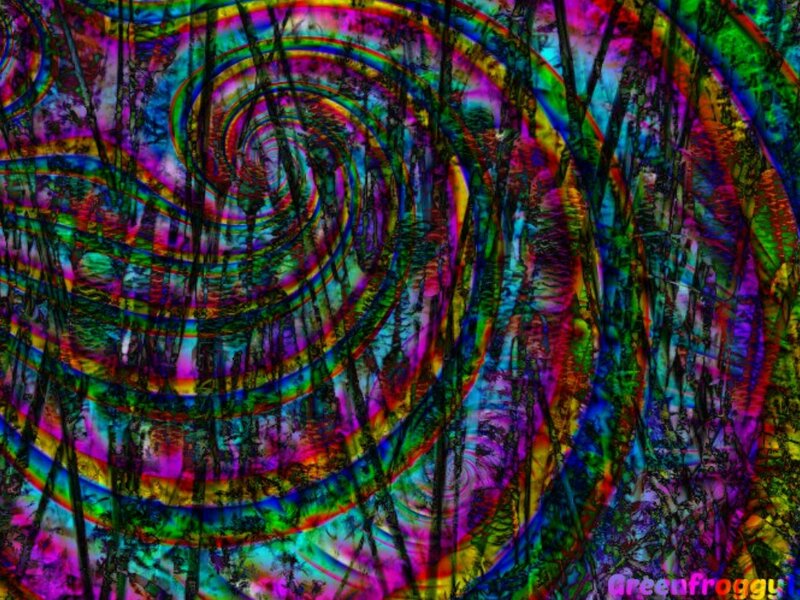 Colorful Spiral Pattern — Green, Hypnotic, Digital Art, Forest