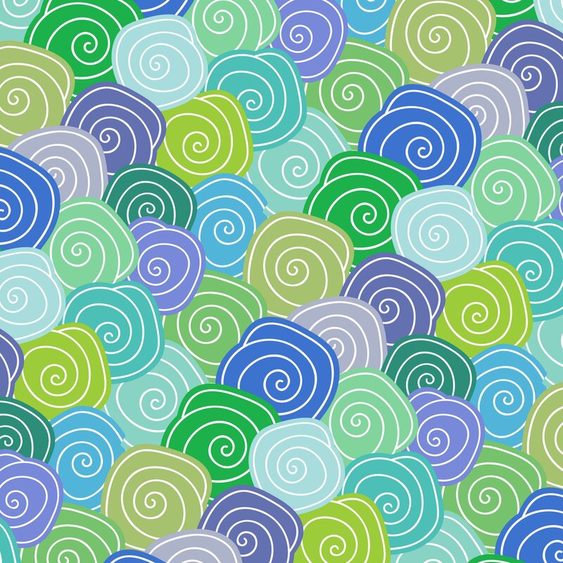 Colorful Spiral Pattern — Green, Playful