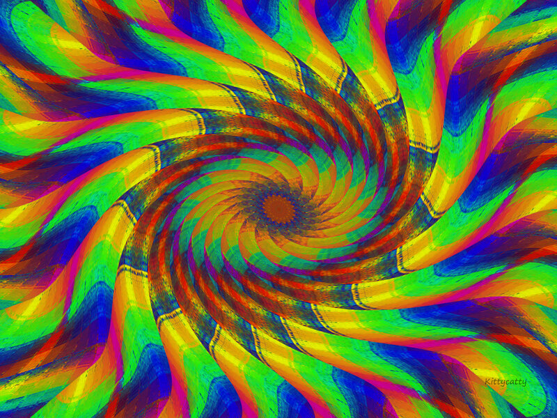 Colorful Spiral Pattern — Green, Vibrant, Abstract, Colors