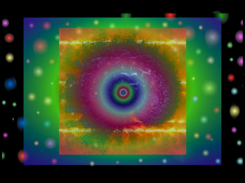Colorful Spiral Pattern — Green, Vibrant, Abstract, Particles