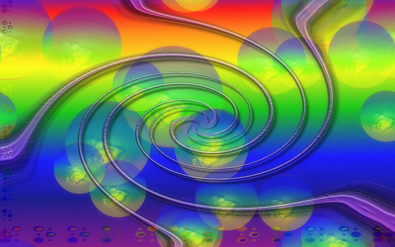 Colorful Spiral Pattern — Green, Vibrant, Abstract, Spirals