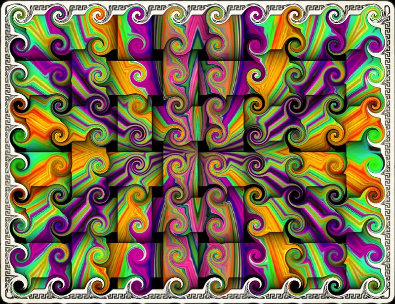 Colorful Spiral Pattern — Green, Vibrant, Abstract, Swirls