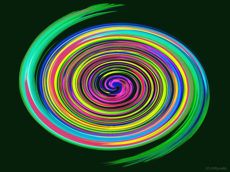 Colorful Spiral Pattern — Green, Vibrant, Abstract
