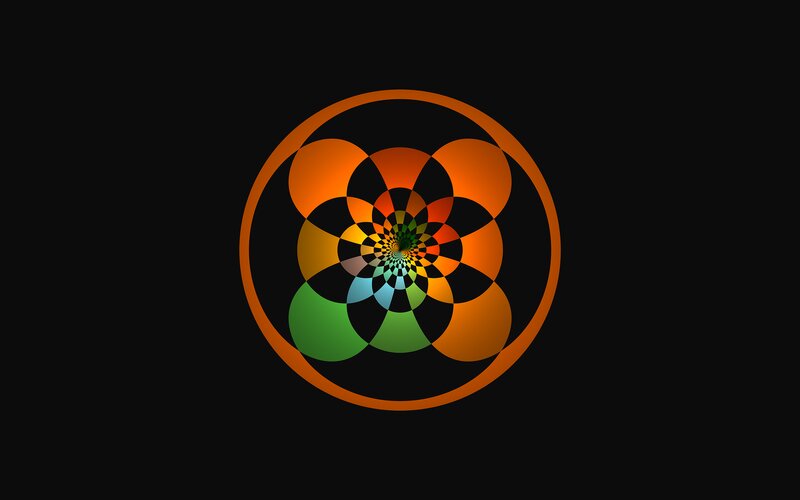 Colorful Spiral Pattern — Orange, Calm