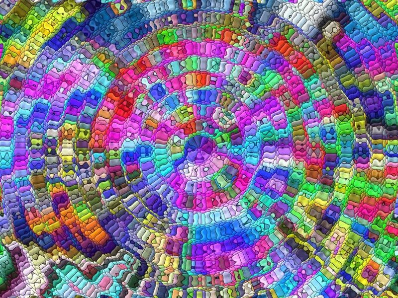 Colorful Spiral Pattern — Purple, Vibrant, Abstract, Tiles