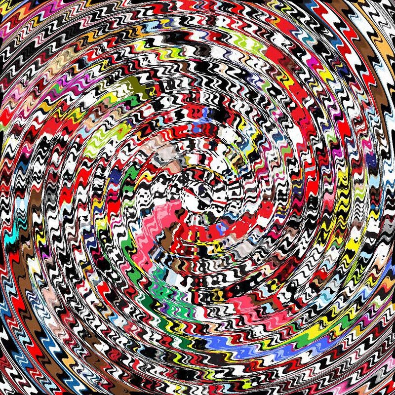 Colorful Spiral Pattern — Red, Chaotic, Abstract