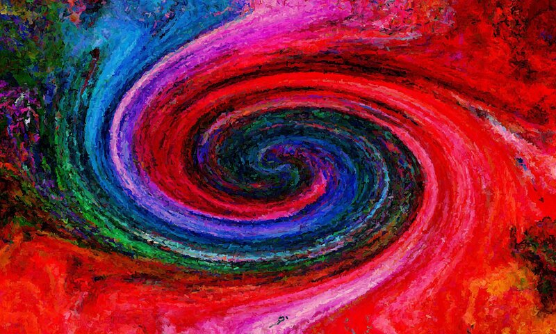 Colorful Spiral Pattern — Red, Dynamic, Abstract, Swirl, Colors