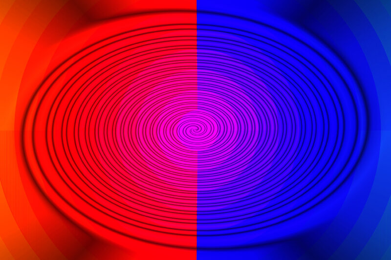 Colorful Spiral Pattern — Red, Hypnotic, Abstract, Blue
