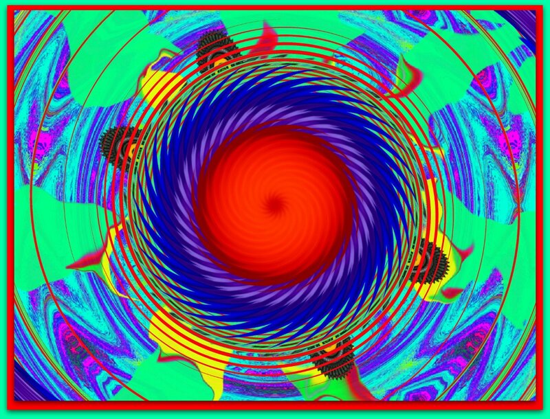 Colorful Spiral Pattern — Red, Hypnotic, Abstract, Circles