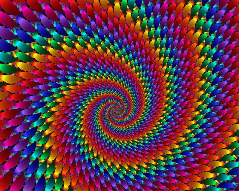 Colorful Spiral Pattern — Red, Hypnotic, Abstract, Colors, Blue, Green
