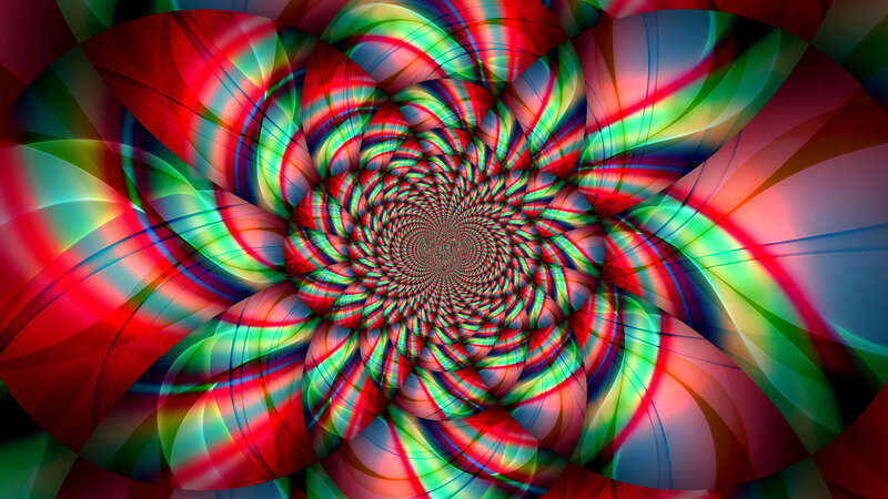 Colorful Spiral Pattern — Red, Hypnotic, Abstract, Colors, Fractal