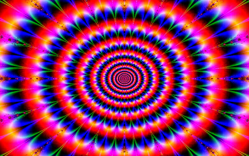 Colorful Spiral Pattern — Red, Hypnotic, Abstract, Colors, Light Rays, Blue