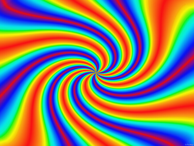 Colorful Spiral Pattern — Red, Hypnotic, Abstract, Rainbow Colors, Blue