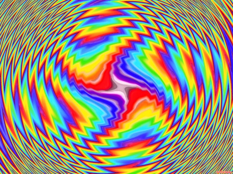 Colorful Spiral Pattern — Red, Hypnotic, Abstract, Rainbow Colors, Optical Illusion