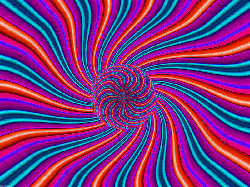 Colorful Spiral Pattern — Red, Hypnotic, Abstract, Sphere