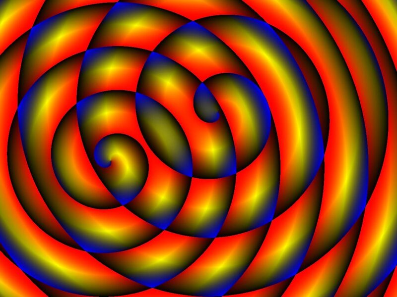 Colorful Spiral Pattern — Red, Vibrant, Abstract, Colors, Light