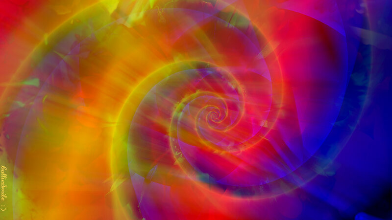 Colorful Spiral Pattern — Red, Vibrant, Abstract, Light Rays