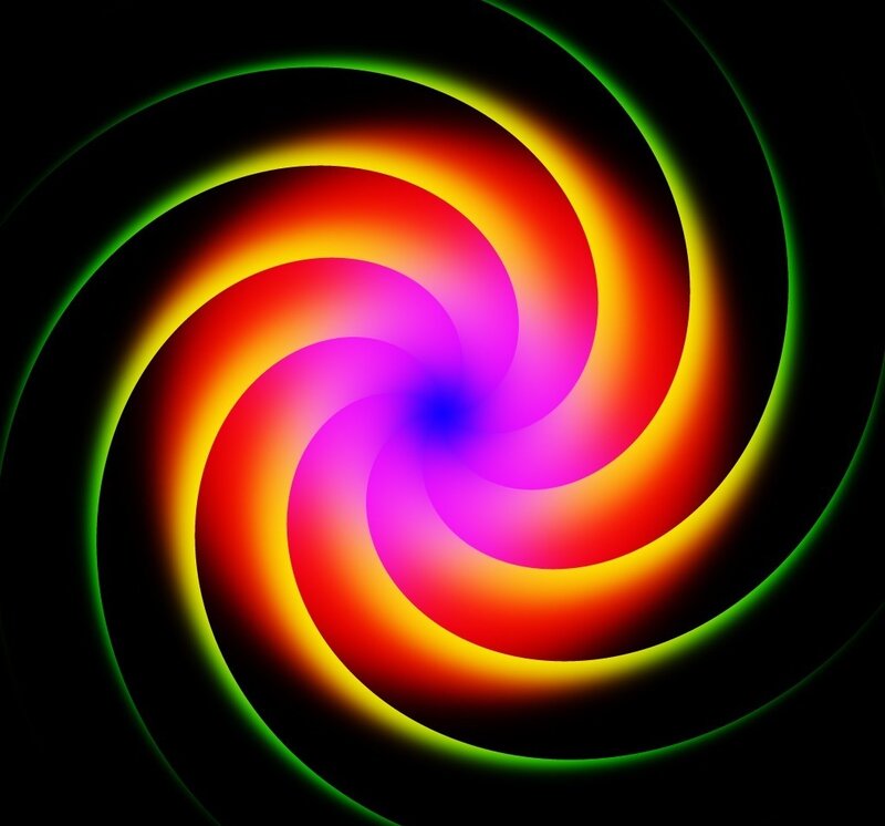 Colorful Spiral Pattern — Red, Vibrant, Abstract, Light