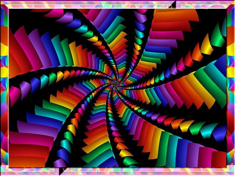 Colorful Spiral Pattern — Red, Vibrant, Abstract, Rainbow Colors