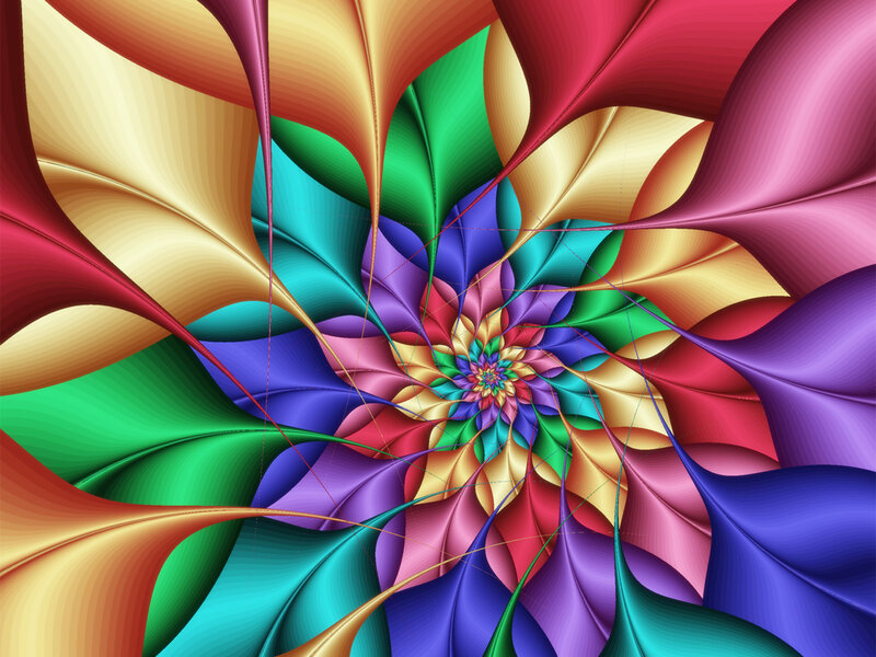 Colorful Spiral Pattern — Red, Vibrant, Digital Art