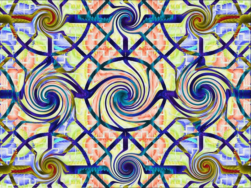 Colorful Spiral Patterns — Blue, Vibrant