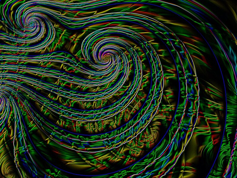 Colorful Spiral Patterns — Green, Hypnotic, Abstract, Spirals