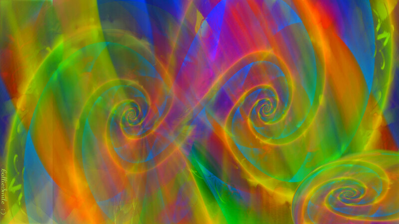 Colorful Spiral Patterns — Green, Hypnotic, Abstract