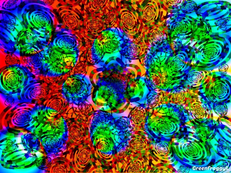 Colorful Spiral Patterns — Green, Vibrant, Abstract