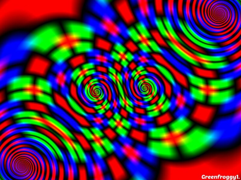 Colorful Spiral Patterns — Red, Hypnotic, Abstract