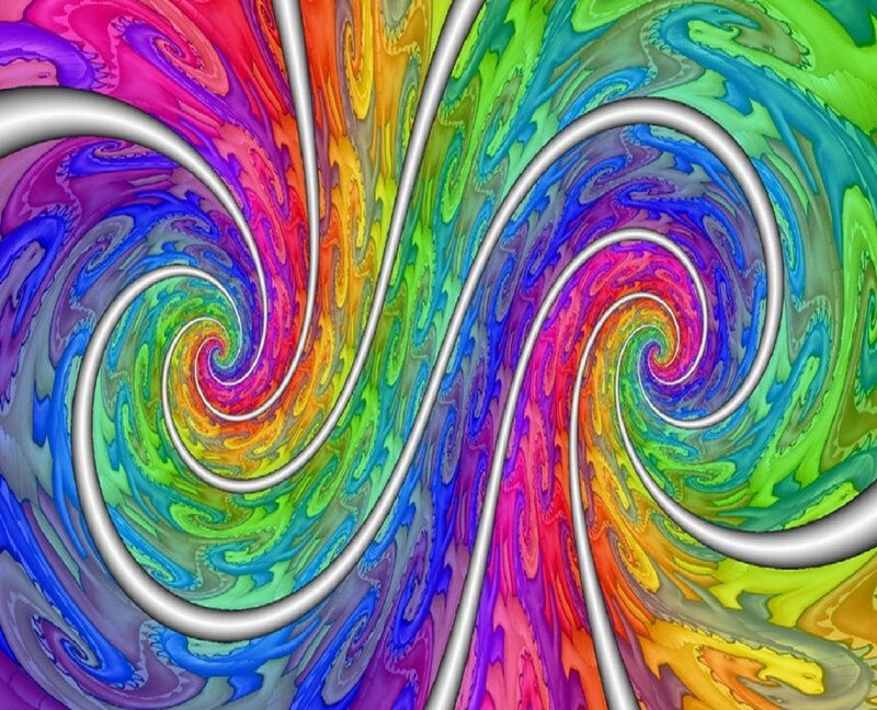 Colorful Spiral Patterns — Red, Hypnotic