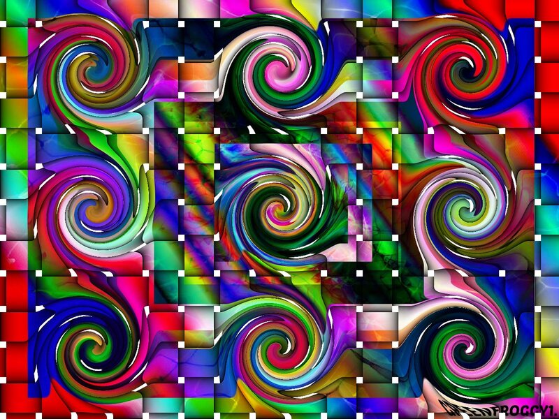 Colorful Spiral Patterns — Red, Vibrant