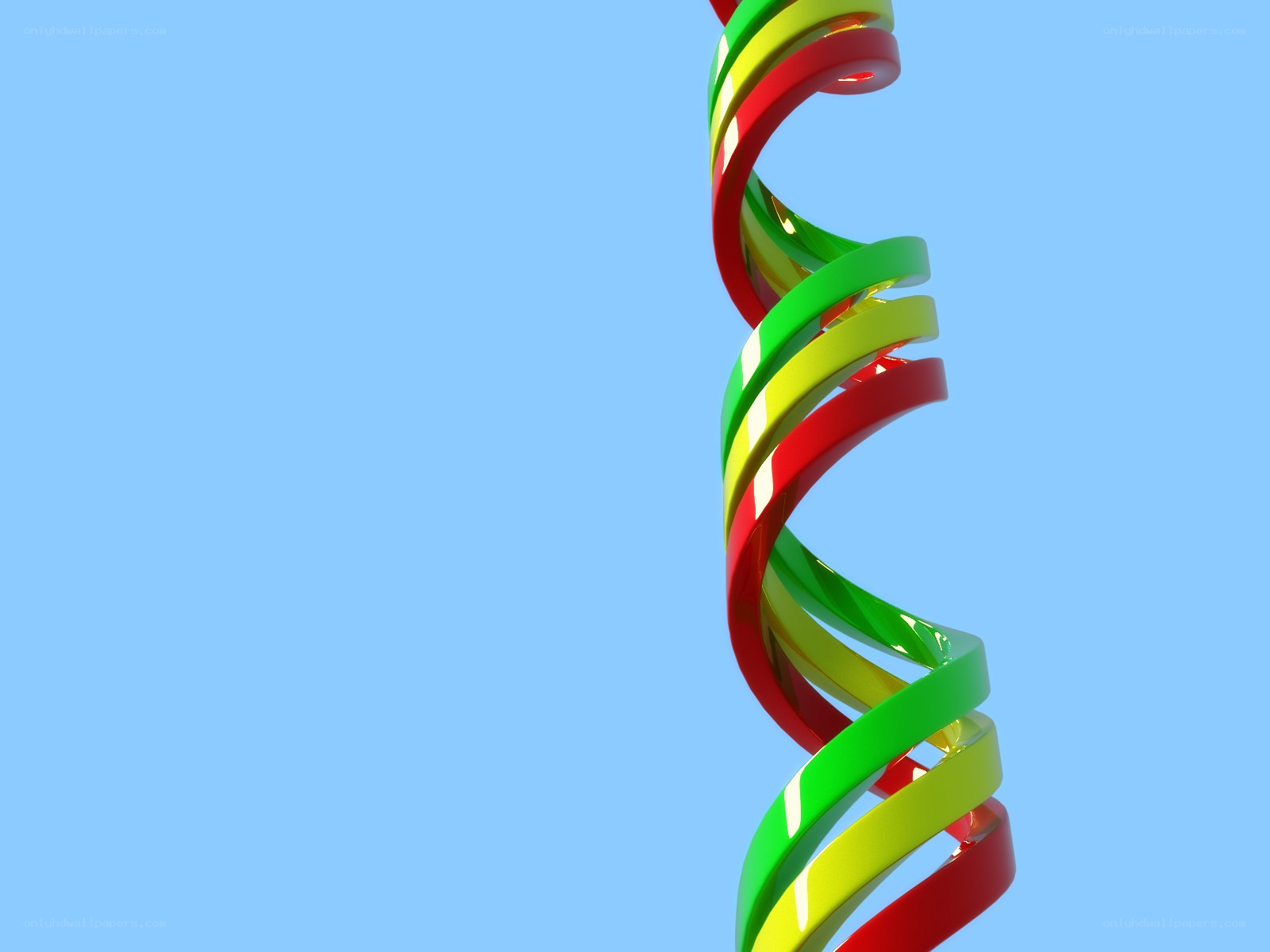 Colorful spiral ribbons