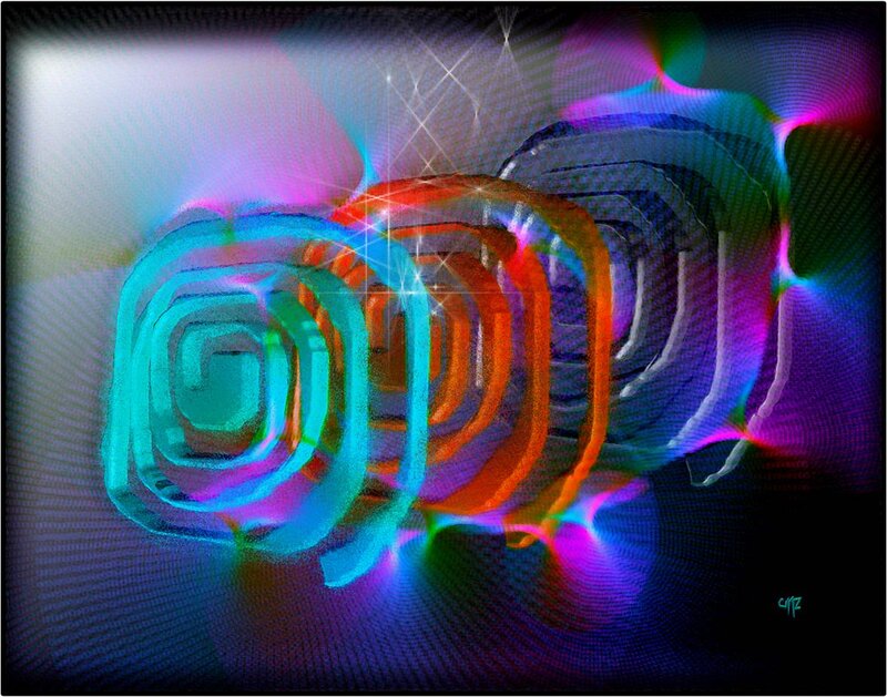 Colorful Spiral Shapes — Blue