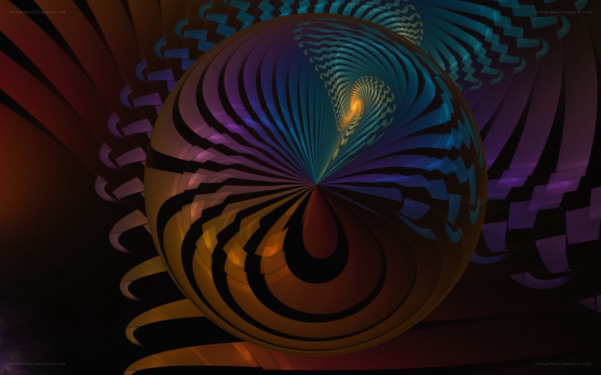 colorful spiral sphere