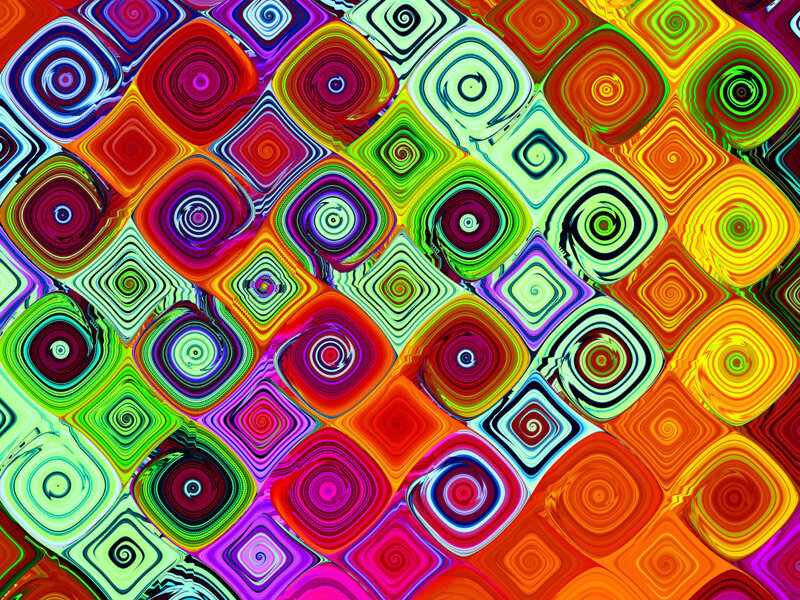 Colorful Spiral Squares
