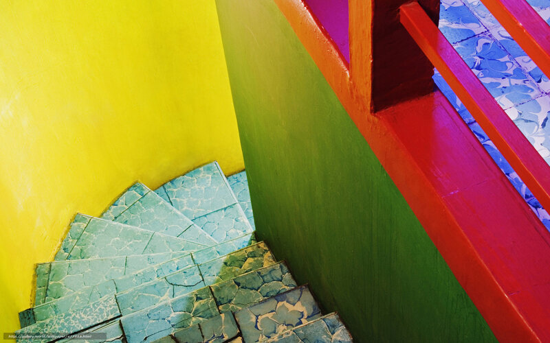 Colorful Spiral Staircase — Yellow
