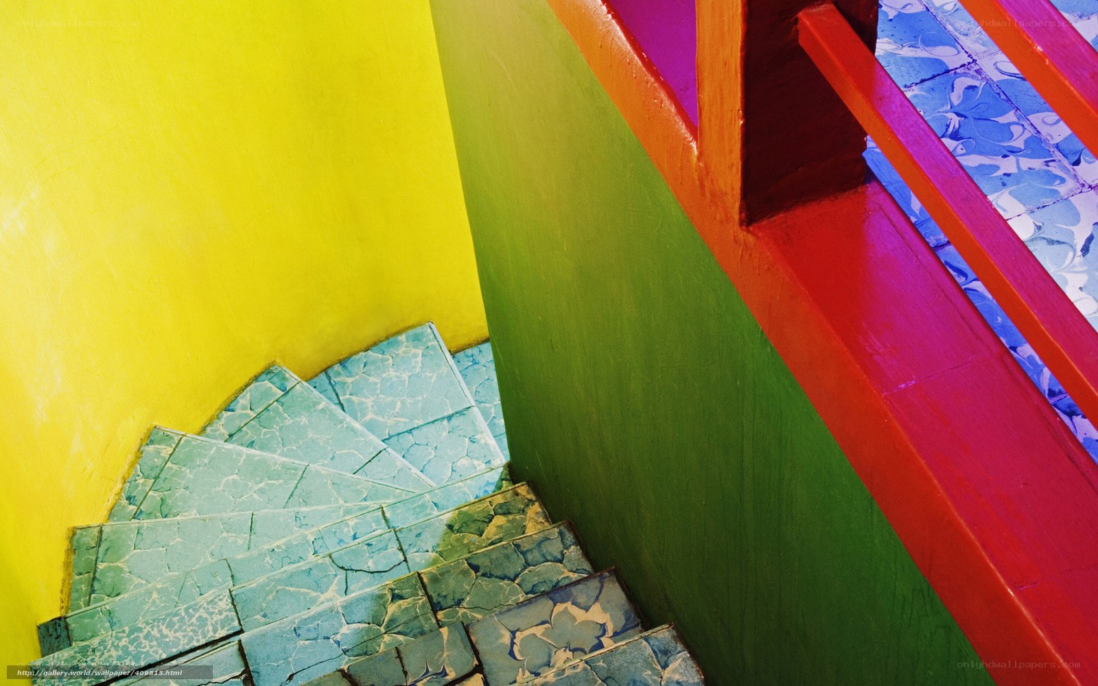 colorful spiral staircase