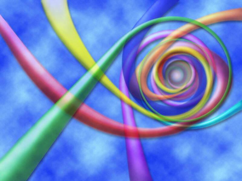 Colorful Spiral Tubes — Blue